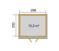 Weka Gartenhaus 325 A Gr. 2, ca. B301/H236/T301 cm Braun