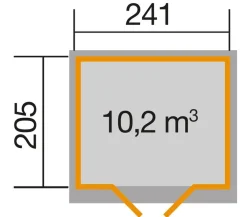 Weka Gartenhäuser & Gerätehäuser - Gartenhaus 218 Gr. 1, ca. B260/H242/T239 cm Rot
