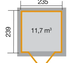 Weka Gartenhaus 226 Gr.2, ca. B267/H252/T261 cm Grau Hot