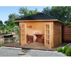 Weka Gartenhäuser & Gerätehäuser - Gartenhaus 177 Gr. 2, ca. B380/H300/T380 cm Natur