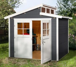 Weka Gartenhäuser & Gerätehäuser - Gartenhaus 226 Gr.2, ca. B267/H252/T261 cm Dunkelgrau