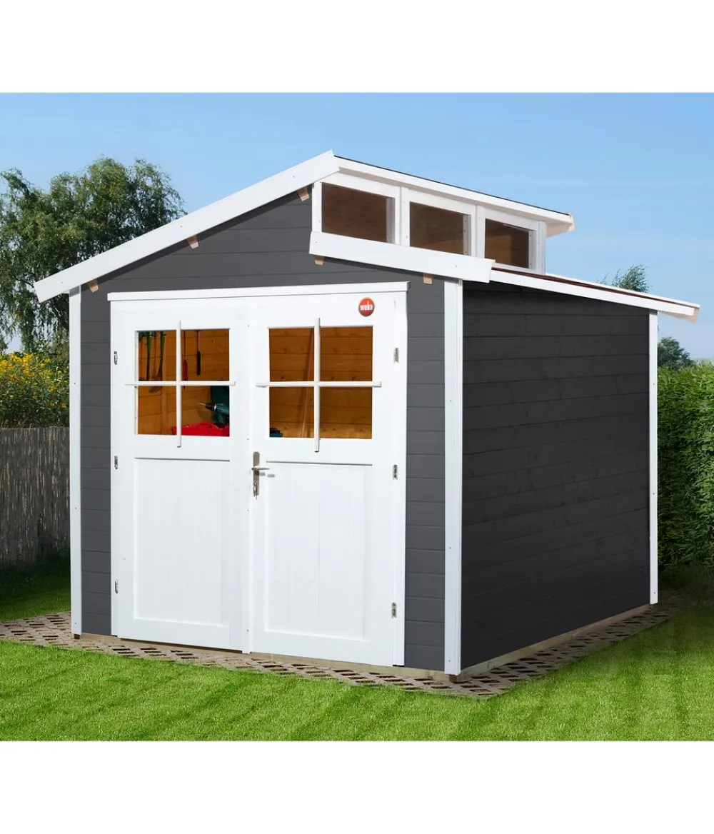 Weka Gartenhäuser & Gerätehäuser - Gartenhaus 226 Gr.2, ca. B267/H252/T261 cm Dunkelgrau