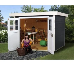 Weka Gartenhäuser & Gerätehäuser - Gartenhaus 227 Gr.2, ca. B259/H217/T284 cm Dunkelgrau