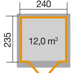 Weka Gartenhaus 122 Gr. 2, ca. B285/H249/T274 cm Rot Hot
