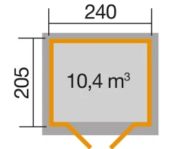 Weka Gartenhaus 122 Gr. 1, ca. B285/H249/T239 cm Natur Hot