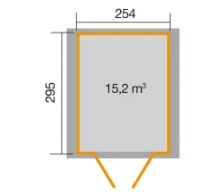 Weka Gartenhaus 316 Gr.5, ca. B290/H221/T318 cm Natur Outlet
