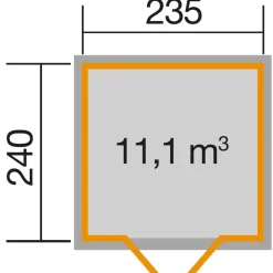 Weka Gartenhaus 219 Gr. 1, ca. B260/H218/T277 cm Dunkelrot Best