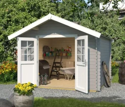 Weka Gartenhaus 209 Gr. 3, ca. B333/H261/T360 cm Hellgrau
