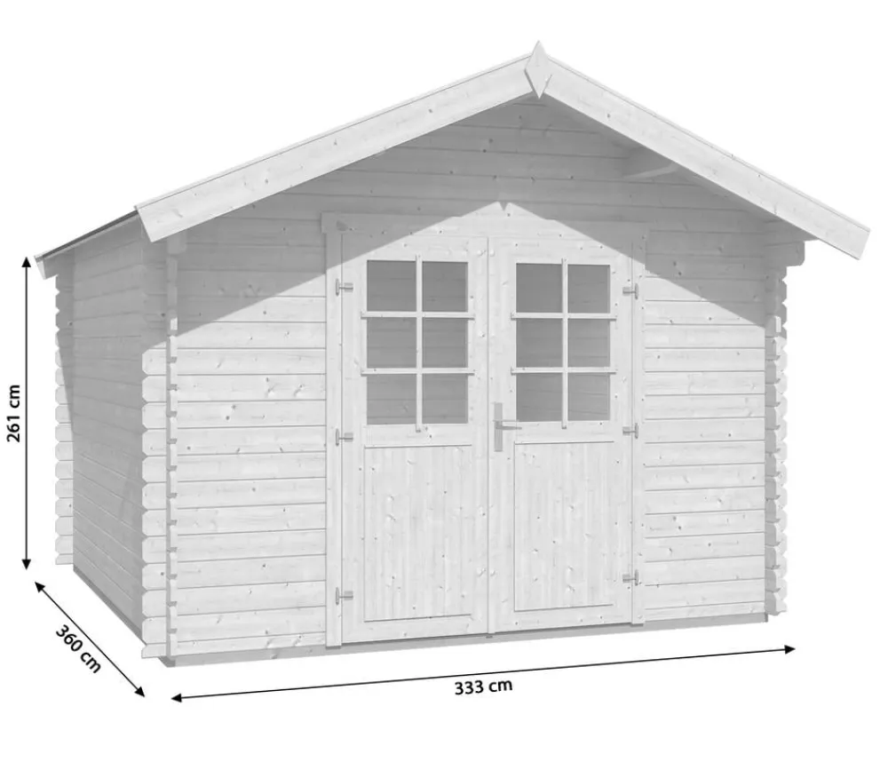 Weka Gartenhäuser & Gerätehäuser > Gartenhaus 209 Gr. 3, ca. B333/H261/T360 cm