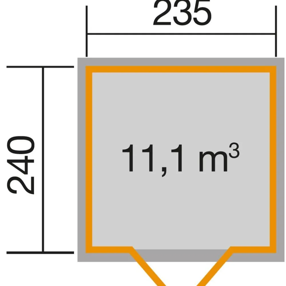 Weka Gartenhäuser & Gerätehäuser - Gartenhaus 219 Gr. 1, ca. B260/H218/T277 cm Dunkelgrau
