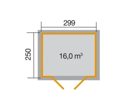 Weka Gartenhaus 323 Gr.4, ca. B330/H232/T273 cm Natur Discount