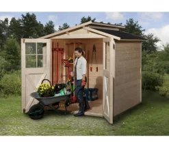 Weka Gartenhäuser & Gerätehäuser - Gartenhaus 323 Gr.1, ca. B225/H221/T171 cm Hellbraun