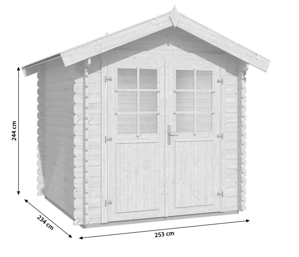 Weka Gartenhäuser & Gerätehäuser - Gartenhaus 209 Gr. 1, ca. B253/H244/T234 cm Dunkelgrau