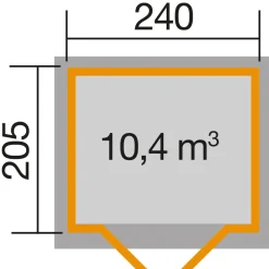 Weka Gartenhaus 122 Gr. 1, ca. B285/H249/T239 cm Dunkelgrau