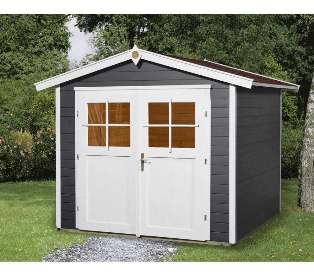 Weka Gartenhaus 224 Gr. 3, ca. B280/H238/T263 cm Dunkelgrau Hot