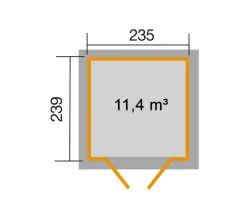 Weka Gartenhaus 224 Gr. 3, ca. B280/H238/T263 cm Dunkelgrau Hot