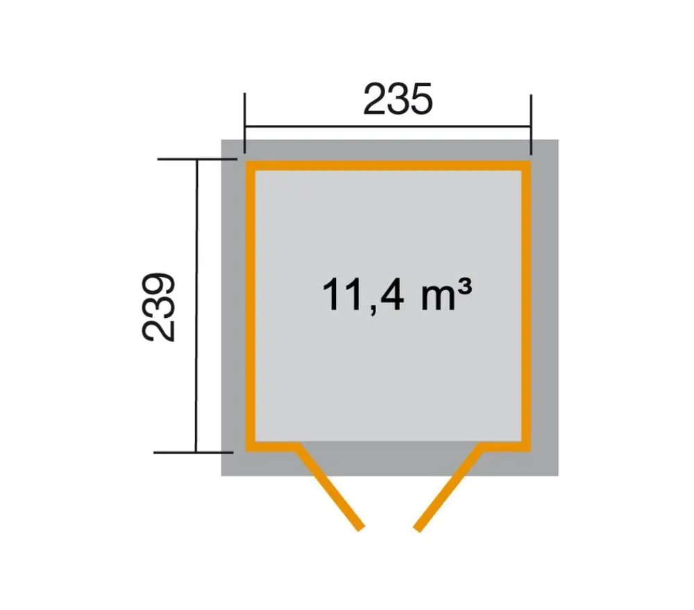 Weka Gartenhaus 224 Gr. 3, ca. B280/H238/T263 cm Dunkelgrau Hot