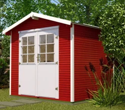 Weka Gartenhäuser & Gerätehäuser - Gartenhaus 218 Gr. 2, ca. B320/H253/T239 cm Dunkelgrau