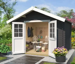 Weka Gartenhaus 209 Gr. 2,5, ca. B333/H261/T310 cm Dunkelgrau Clearance