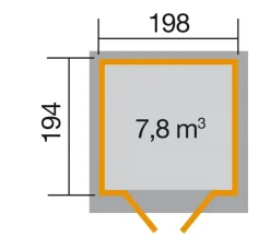 Weka Gartenhäuser & Gerätehäuser > Gartenhaus 325 Gr. 2, ca. B200/H225/T241 cm