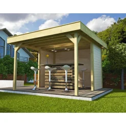 Weka Pergolen - Gartenlaube 657 Gr. 1, mit Rück- & Seitenwände Beige
