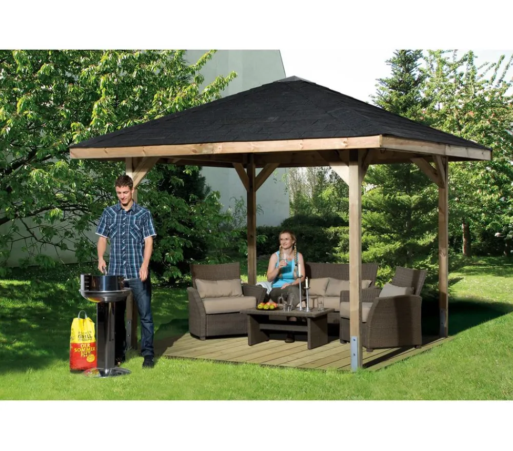 Weka Pavillons|Pergolen - Gartenoase 651, Gr. 2, ca. B333/H286/T333 cm Natur