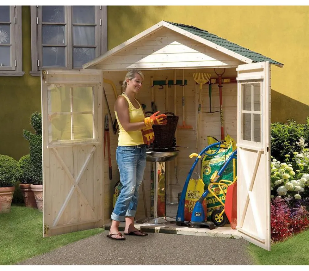 Weka Gartenschränke & Minigaragen - Garten- und Terrassenschrank 357, ca. B185/H216/T105 cm Natur