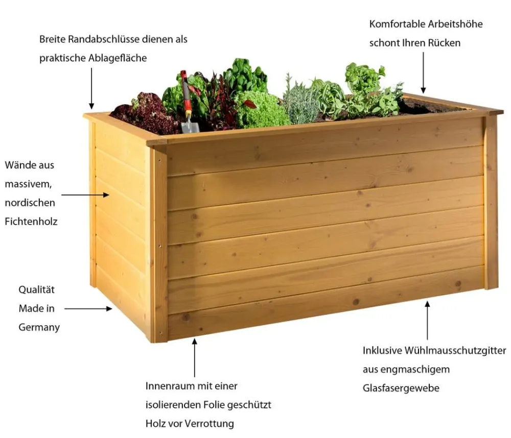 Weka Hochbeete & Frühbeete > Holz-Hochbeet, ca. B139/H70/T78 cm