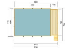 Weka Massivholzpool 595 Gr. 2, ca. B650/H201/T490 cm, Folie Online