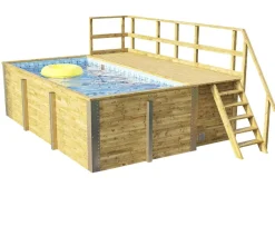 Weka Pools & Whirlpools - Massivholzpool 595 Gr. 1, ca. B490/H201/T315 cm, Folie Blau/Mosaic