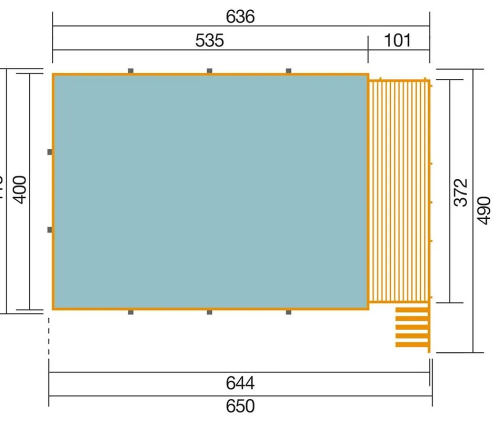 Weka Pools & Whirlpools > Massivholzpool 595 Gr. 2, ca. B650/H201/T490 cm, Folie Blau/Mosaic
