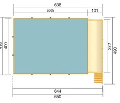 Weka Massivholzpool 595 Gr. 2, ca. B650/H201/T490 cm, Folie Sand Online