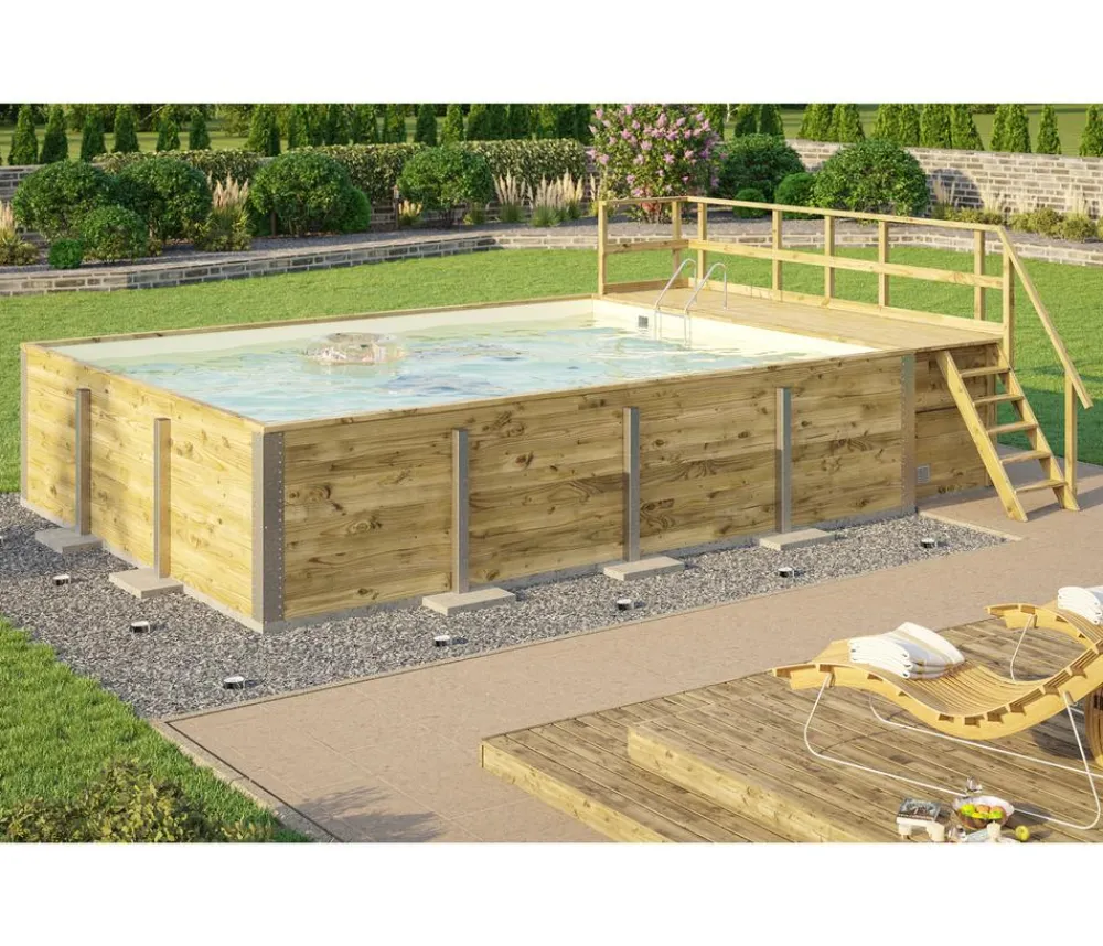 Weka Massivholzpool 595 Gr. 2, ca. B650/H201/T490 cm, Folie Sand Online