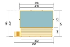 Weka Pools & Whirlpools - Massivholzpool 595 Gr. 1, ca. B490/H201/T315 cm, Folie Blau
