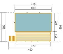 Weka Pools & Whirlpools - Massivholzpool 595 Gr. 1, ca. B490/H201/T315 cm, Folie Sand/Mosaic