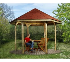 Weka Pavillons - Pavillon 656 inkl. Dachschindeln Natur
