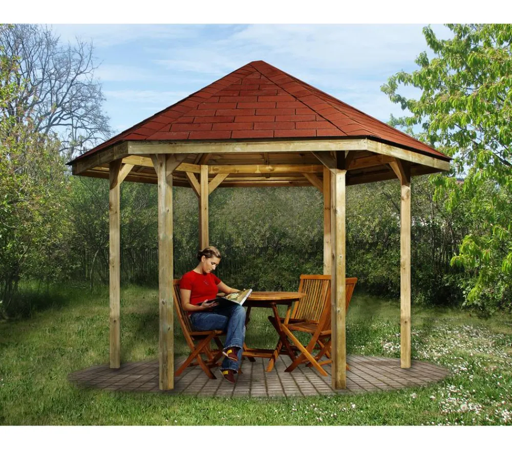 Weka Pavillons - Pavillon 656 inkl. Dachschindeln Natur