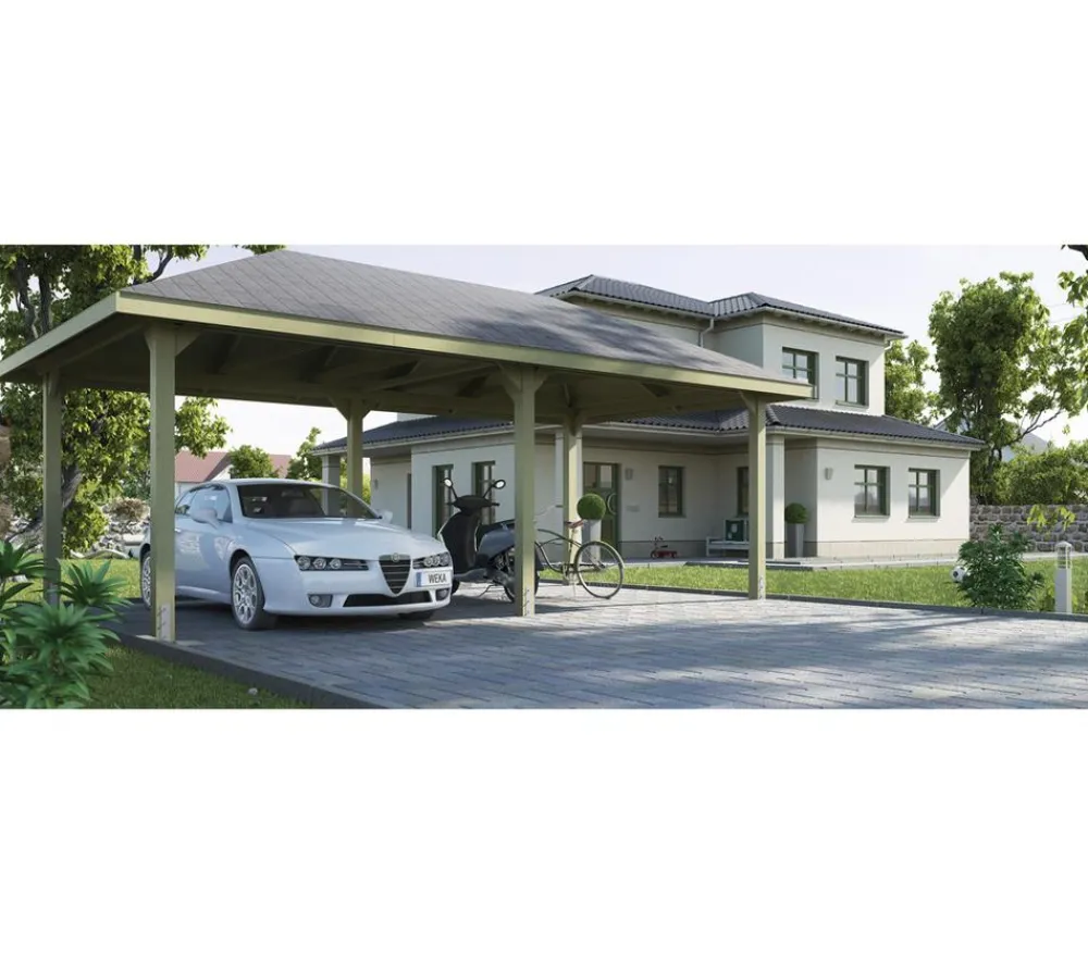 Weka Premium-Carport 651 Gr. 3, ca. B778/H316/T433 cm Natur