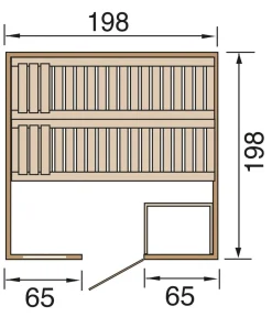 Weka Saunas & Infrarotkabinen - Sauna Bergen mit Glastür und Fenster Natur
