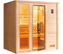 Weka Saunas & Infrarotkabinen - Sauna Bergen mit Glastür und Fenster Natur