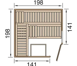 Weka Saunas & Infrarotkabinen > Sauna Cubilis Gr. 2 Spar-Set inkl. Ofen, ca. B198/H205/T198 cm