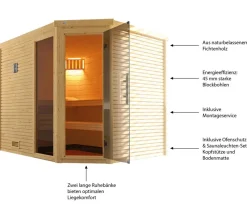 Weka Saunas & Infrarotkabinen > Sauna Cubilis mit Glastür und Fenster