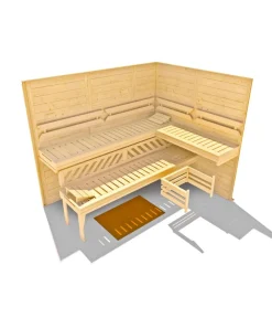 Weka Saunas & Infrarotkabinen - Sauna Kemi Panorama inkl. Ofen, ca. B162/H200/T193 cm Natur