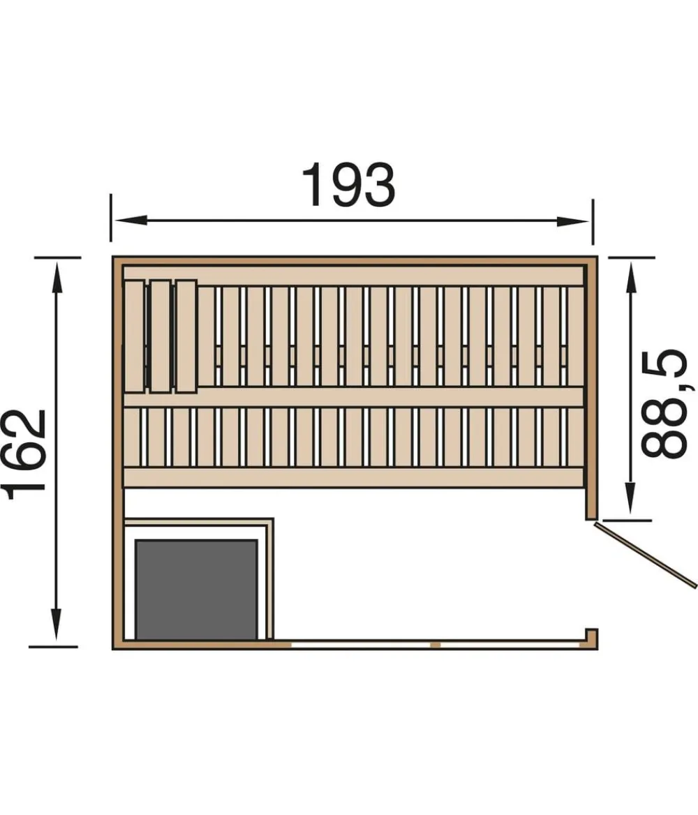Weka Saunas & Infrarotkabinen - Sauna Kemi Panorama inkl. Ofen, ca. B162/H200/T193 cm Natur