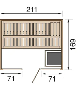 Weka Saunas & Infrarotkabinen > Sauna Kemi Panorama mit Glastür, inkl. Ofen