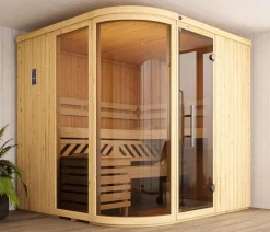 Weka Sauna Sara mit Glastür und Fenster, inkl. Ofen Natur Discount