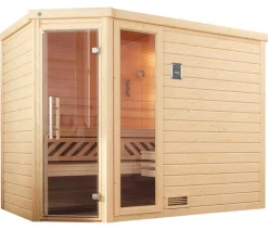 Weka Saunas & Infrarotkabinen > Sauna Turku mit Glastür und Fenster, ca. B248/H205/T198 cm