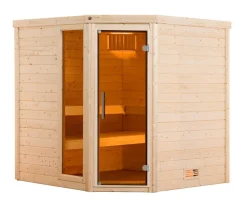 Weka Saunas & Infrarotkabinen > Sauna Turku mit Glastür und Fenster inkl. Ofen, ca. B195/H205/T178 cm