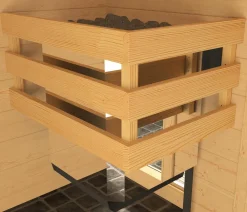 Weka Sauna Valida Plus mit Glastür und Fenster inkl. Ofen, ca. B189/H204/T172 cm Natur Outlet
