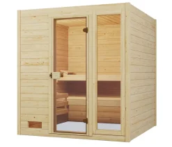 Weka Sauna Valida Plus mit Glastür und Fenster inkl. Ofen, ca. B189/H204/T172 cm Natur Outlet